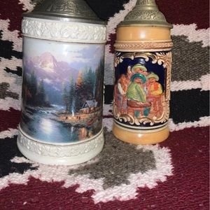 Vintage Longton Crown A Quiet Evening At Riverlodge Beer Stein